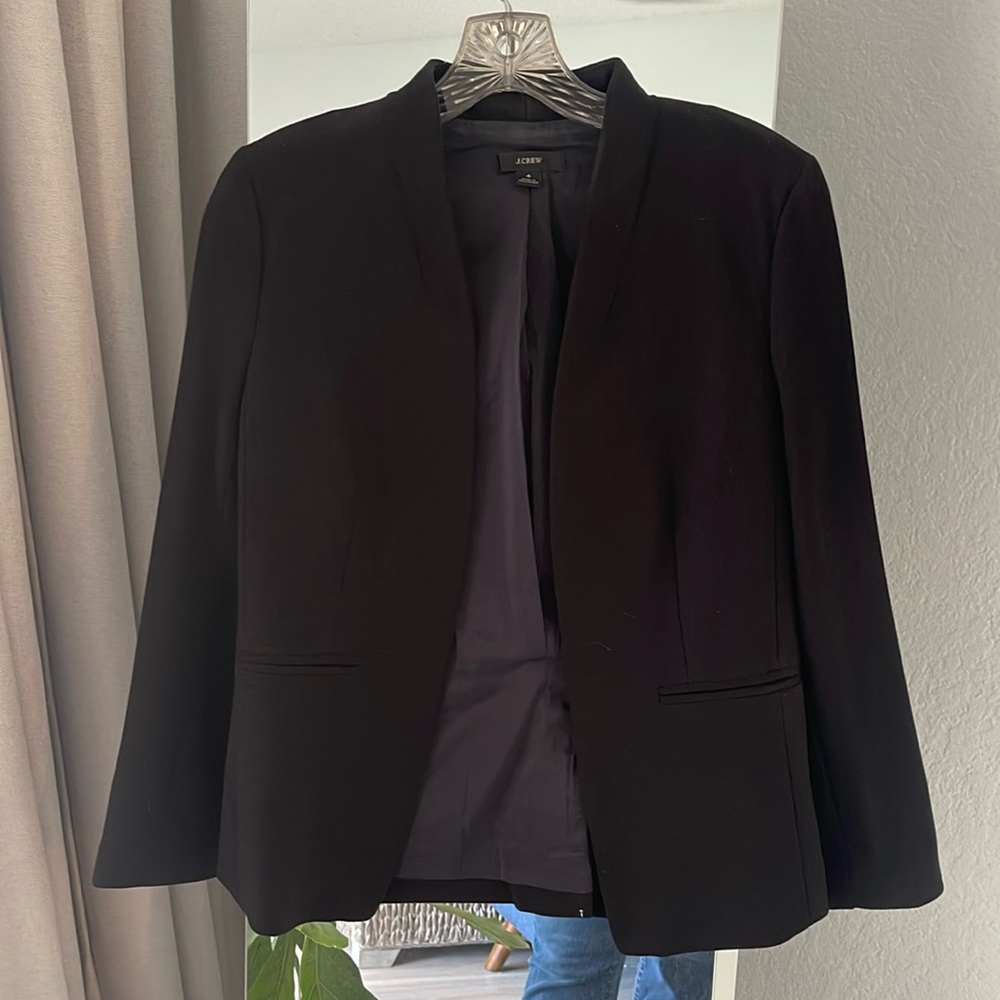 Black J. Crew blazer, size 4. Like new.